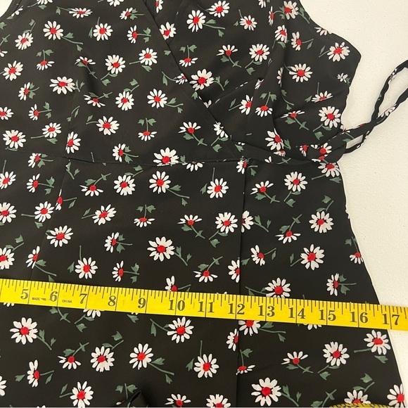 Compagnie Internationale Express Romper Skort Size 3/4 Daisy Print Faux Wrap Vtg - Picture 9 of 10